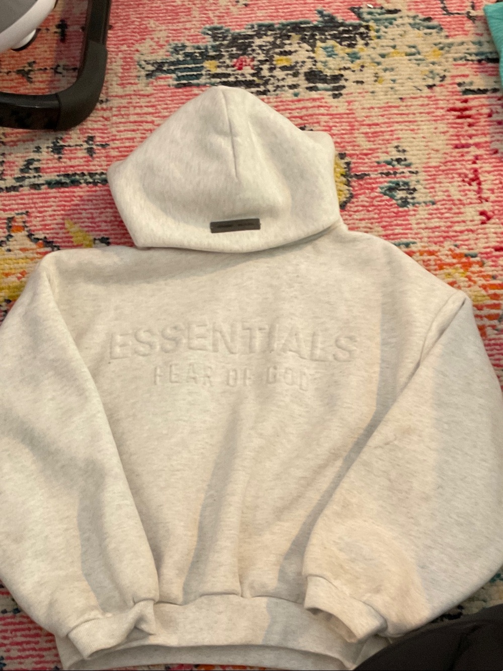 Fear of God ESSENTIALS Heather Light Gray Pullover Hoodie